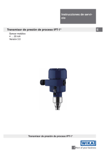 cio Transmisor de presión de proceso IPT-1