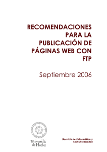 RECOMENDACIONES PARA LA PUBLICACIÓN DE PÁGINAS WEB