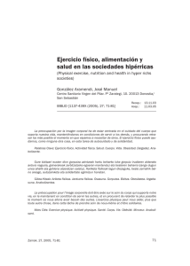 Ejercicio físico, alimentación y salud en las sociedades hipérricas