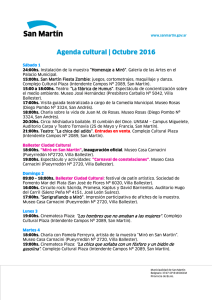 Agenda cultural | Octubre 2016