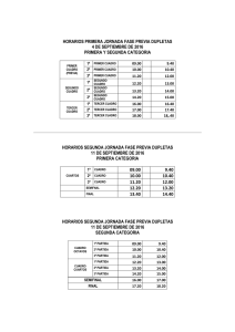 HORARIOS PRIMERA JORNADA FASE PREVIA DUPLETAS 4 DE