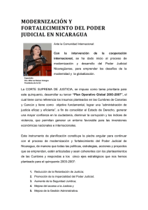modernización y fortalecimiento del poder judicial en nicaragua
