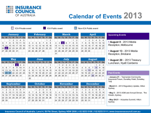 Calendar of Events 2013 - Insurance Council Australia