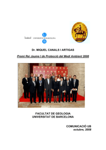 Dr. MIQUEL CANALS I ARTIGAS Premi Rei Jaume I de Protecció