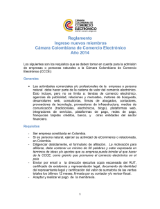 Reglamento Ingreso nuevos miembros Cámara Colombiana de