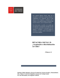 BITACORA SOCIAL II: ¿Aceptación o discriminación en Chile?