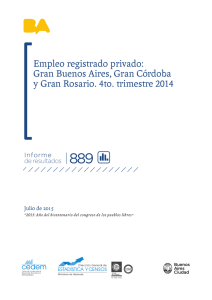 Empleo registrado privado: Gran Buenos Aires, Gran Córdoba y