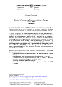 Informe / Txostena Consejo de Transporte, Telecomunicaciones y
