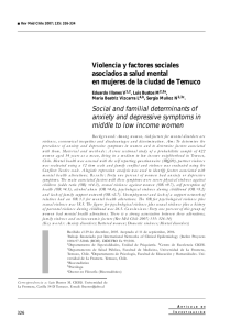 Violencia y factores sociales en mujeres de la ciudad de Temuco