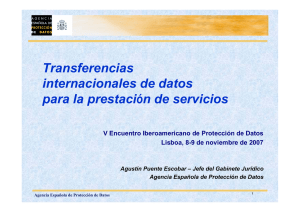 Transferencias internacionales de datos para la prestación de