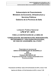 LPN Obras Civiles - Gobierno de la Provincia de Salta