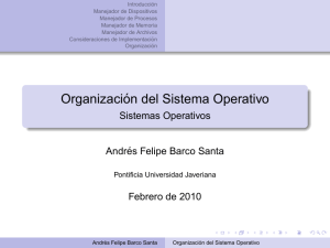 Organización del Sistema Operativo