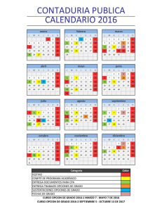 CONTADURÍA PÚBLICA CALENDARIO 2016