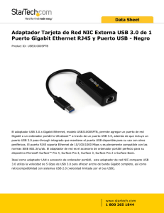 Adaptador Tarjeta de Red NIC Externa USB 3.0 de 1