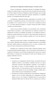 Declaración de la Magistratura Judicial Paraguaya