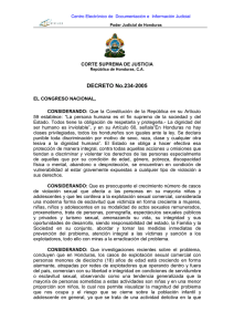 Decreto Nº 234-2005. Reforma Código Penal.