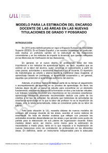 modelo para la estimación del encargo docente de las áreas en las