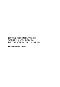 Datos documentales sobre la Colegiata de Talavera de la Reina