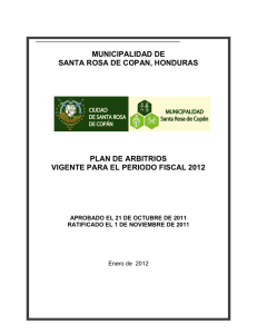 plan de arbitrios 2012 - Municipal de Santa Rosa de Copan