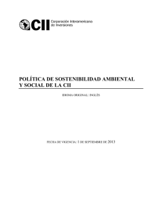 política de sostenibilidad ambiental y social de la cii