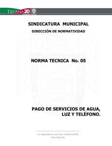 SINDICATURA MUNICIPAL NORMA TECNICA No. 05 PAGO DE