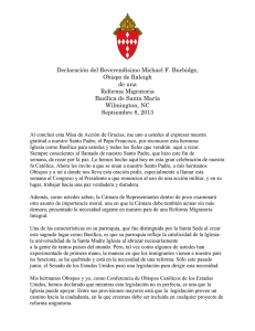 Declaración del Reverendísimo Michael F. Burbidge, Obispo de