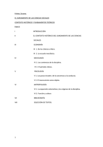 "El surgimiento de las Ciencias sociales, contexto histórico y