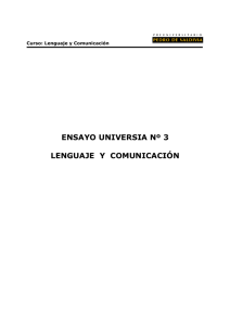 ENSAYO UNIVERSIA Nº 3 LENGUAJE Y COMUNICACIÓN
