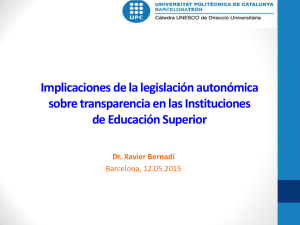Implicaciones de la legislación autonómica sobre transparencia en