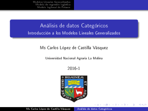 Análisis de datos Categóricos - Universidad Nacional Agraria La