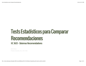 Tests Estadísticos para Comparar Recomendaciones