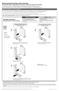 Window Opening Control Device Safety Information for 100 Series