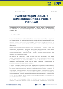 participación local y construcción del poder popular