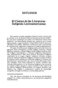 ESTUDIOS El Campo de las Literaturas Indigenas Latinoamericanas