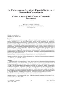La Cultura como Agente de Cambio Social en el Desarrollo