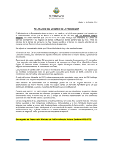Encargado de Prensa del Ministro de la Presidencia: Arturo Gudiño