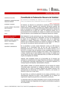 Constituida la Federación Navarra de Voleibol - Gobierno