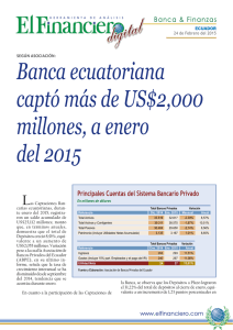 Banca ecuatoriana captó más de US$2000 millones