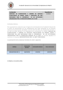 Publicación de la resolución - Universidad Complutense de Madrid