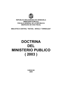 Doctrina del Ministerio Público del año 2003
