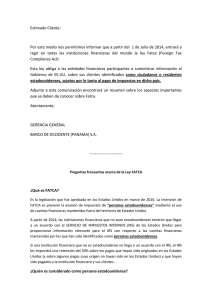Ley FATCA - Banco de Occidente (Panama)