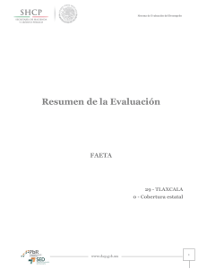 Resumen de la Evaluación - Gobierno del Estado de Tlaxcala