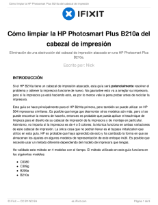 How to clean the HP Photosmart Plus B210a Printhead