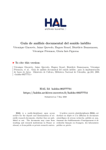 Guía de análisis documental del sonido inédito - Hal-SHS