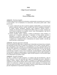 PERU Código Procesal Constitucional Título IV Proceso de Hábeas