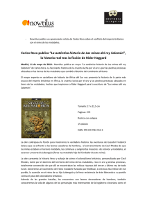 Carlos Roca publica “La auténtica historia de Las minas del rey