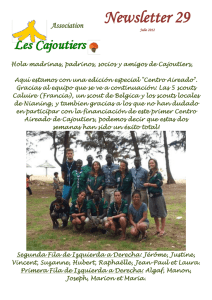 Newsletter 29 - Les Cajoutiers