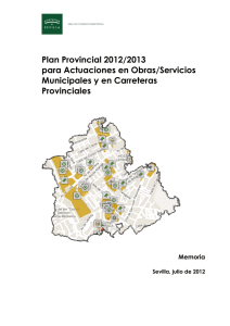 Plan Provincial 2012/2013 para Actuaciones en Obras/Servicios