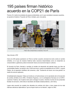 195 países firman histórico acuerdo en la COP21 de París