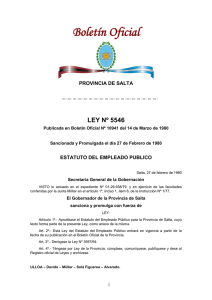 Boletín Oficial de la Provincia de Salta